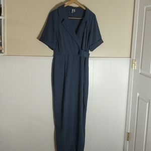 Asos blue belted jumpsuit